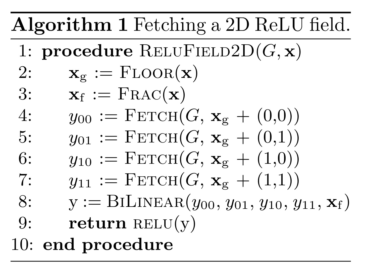 ReLU-Fields signal query algorithm